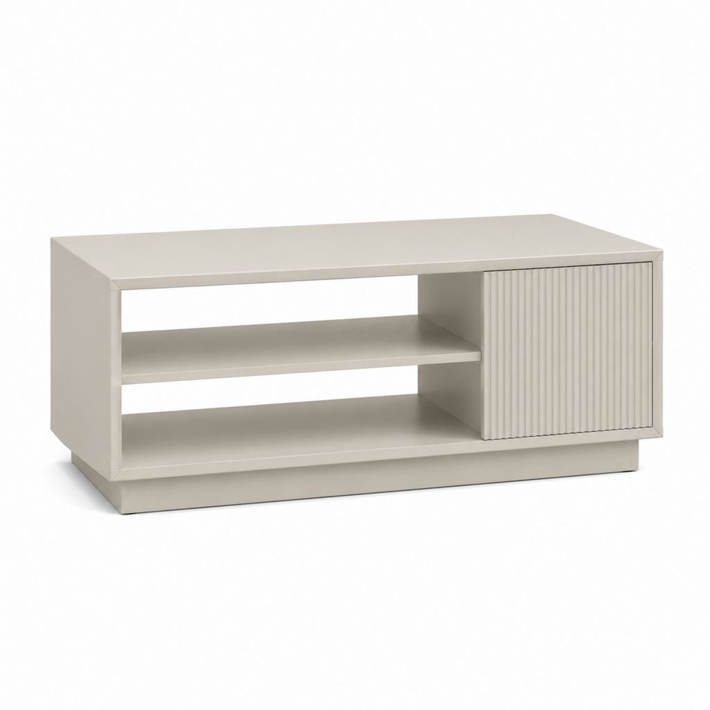 Tavolino da caffè contenitore beige in MDF rettangolare 120 x 40 x 50 cm