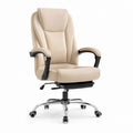 Sedia da ufficio direzionale beige in pelle PU con schienale alto 68 x 70 x 120-130 cm