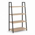 Scaffale a scala 4 ripiani marrone rovere e nero in MDF e acciaio 60 x 35 x 160 cm