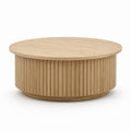 Tavolino da caffè rotondo rovere in MDF impiallacciato Ø80 x H40 cm