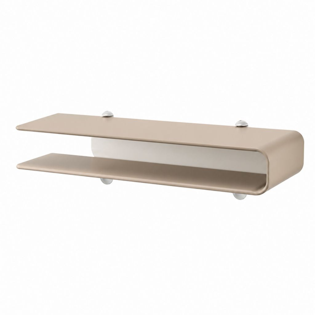 Mensola da parete in acciaio beige rettangolare con bordi arrotondati 60 x 20 x 18 cm
